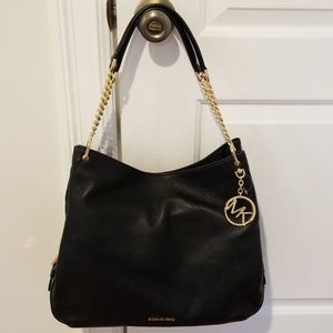 Michael Kors Leather lillie Blk Shoulder Tote NWT